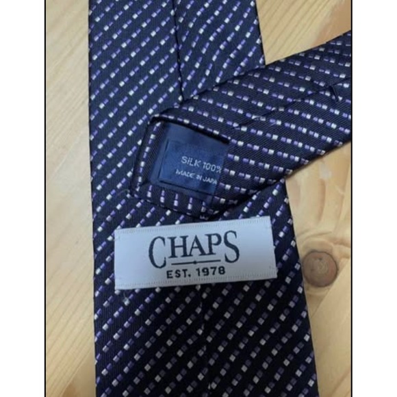 NWT Chaps Jacquard Tie Navy Keynote Large Sword Ralph Lauren - Picture 3 of 4